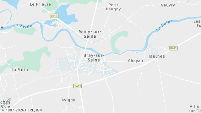 Carte de la zone d'intervention à Bray-sur-Seine