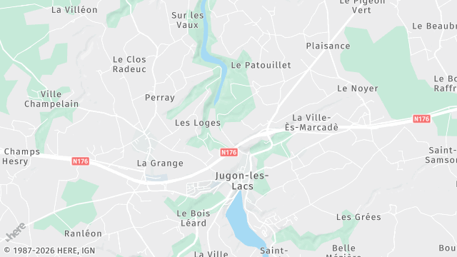 Carte de la zone d'intervention à Jugon-les-Lacs