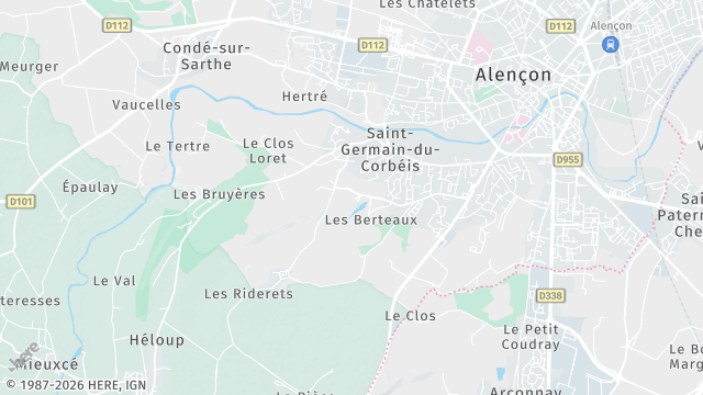 Carte de la zone d'intervention à Saint-Germain-du-Corbéis