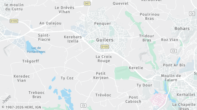 Carte de la zone d'intervention à Guilers