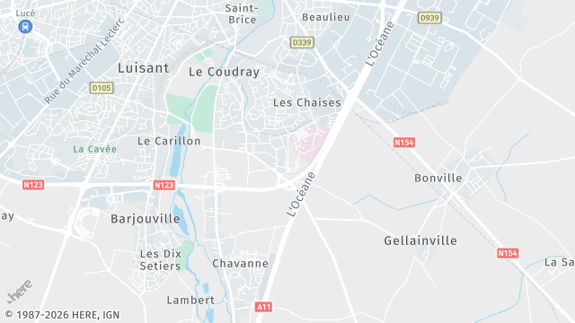 Carte de la zone d'intervention à Le Coudray