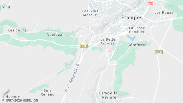 Carte de la zone d'intervention à Étampes