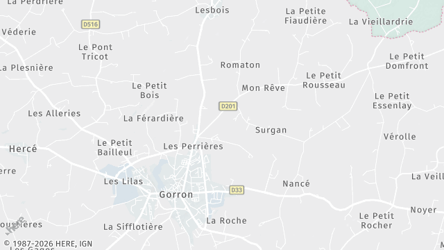 Carte de la zone d'intervention à Gorron