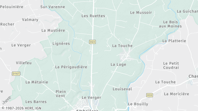 Carte de la zone d'intervention à Ambrières-les-Vallées