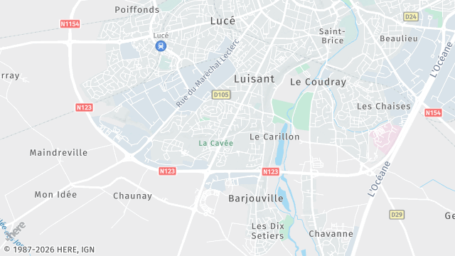 Carte de la zone d'intervention à Luisant