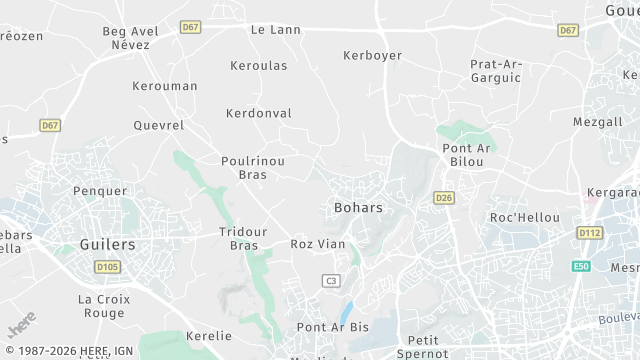 Carte de la zone d'intervention à Bohars