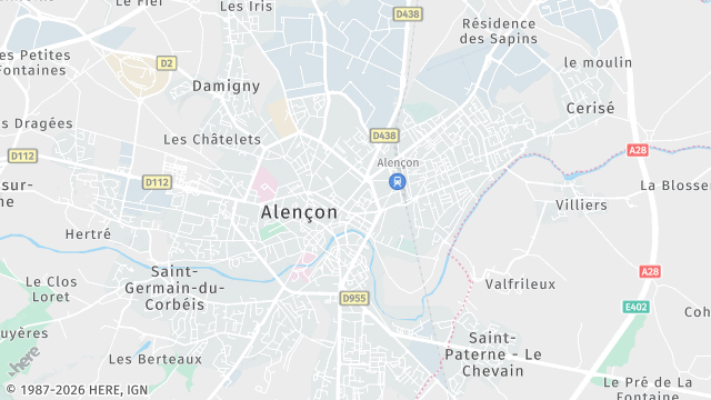 Carte de la zone d'intervention à Alençon