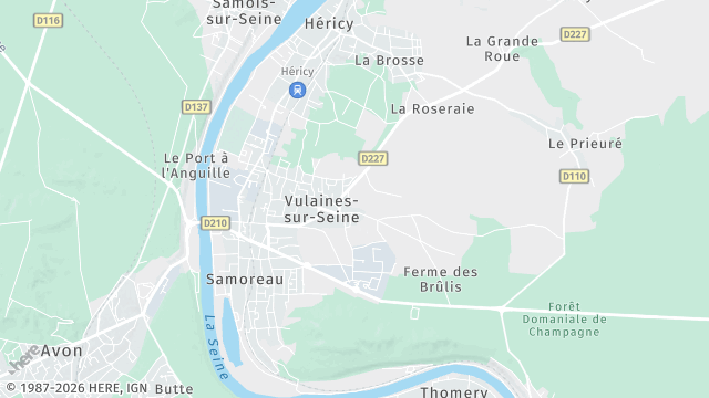 Carte de la zone d'intervention à Vulaines-sur-Seine