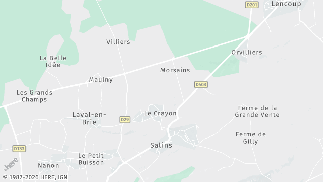 Carte de la zone d'intervention à Salins
