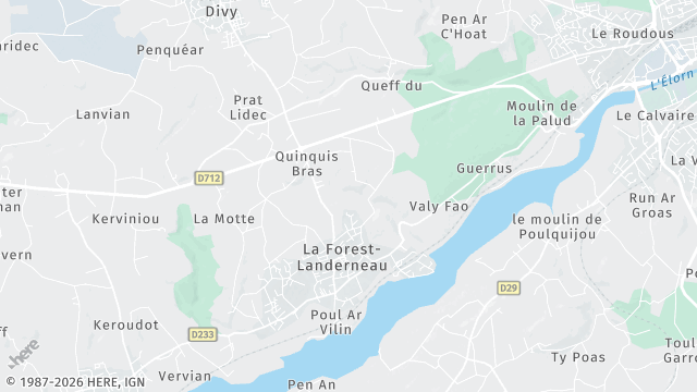 Carte de la zone d'intervention à La Forest-Landerneau