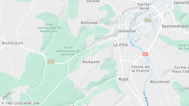 Carte de la zone d'intervention à Joinville