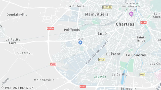 Carte de la zone d'intervention à Lucé