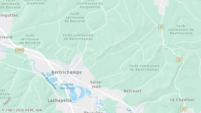 Carte de la zone d'intervention à Bertrichamps