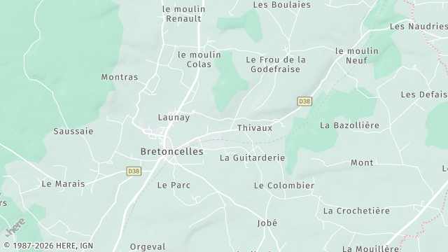 Carte de la zone d'intervention à Bretoncelles