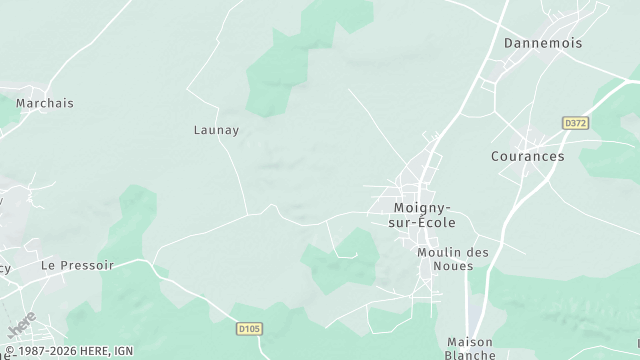 Carte de la zone d'intervention à Moigny-sur-École