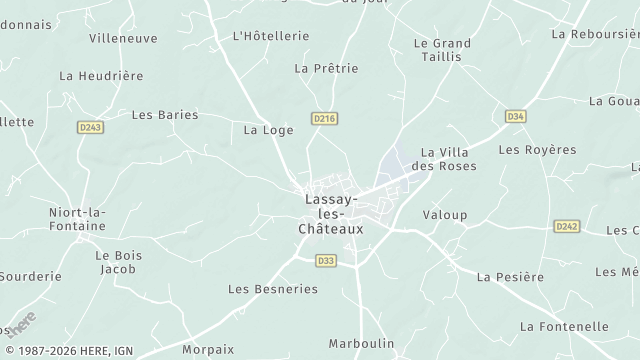 Carte de la zone d'intervention à Lassay-les-Châteaux