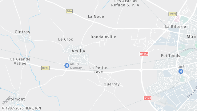 Carte de la zone d'intervention à Amilly