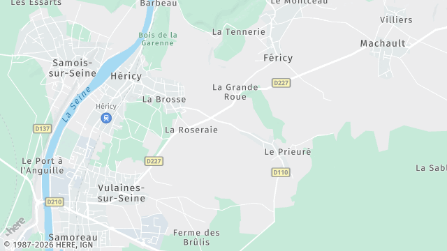 Carte de la zone d'intervention à Héricy