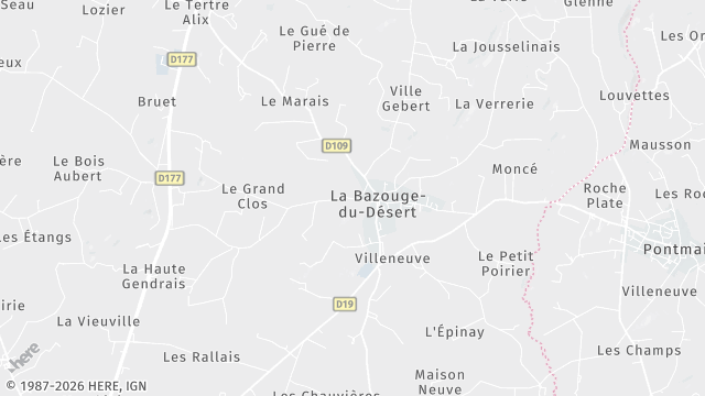 Carte de la zone d'intervention à La Bazouge-du-Désert
