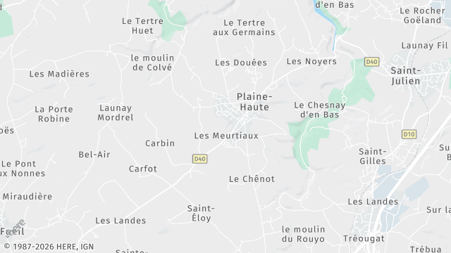 Carte de la zone d'intervention à Plaine-Haute