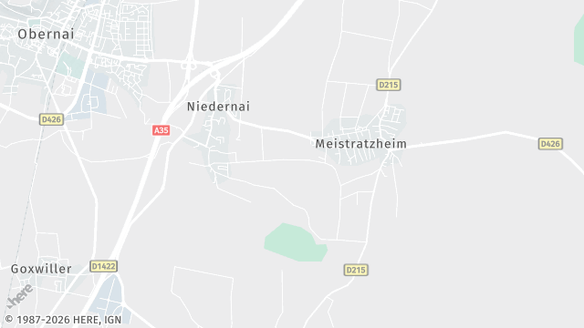 Carte de la zone d'intervention à Niedernai