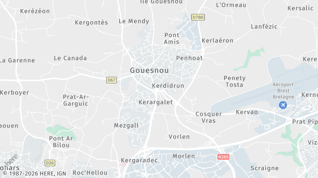 Carte de la zone d'intervention à Gouesnou
