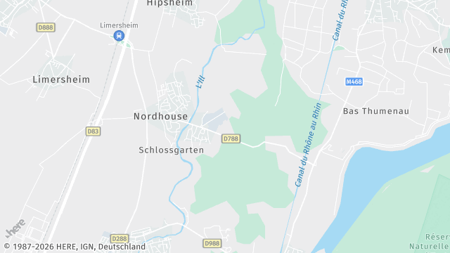 Carte de la zone d'intervention à Nordhouse