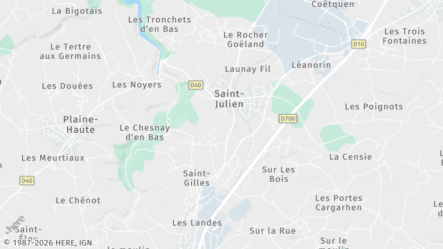 Carte de la zone d'intervention à Saint-Julien