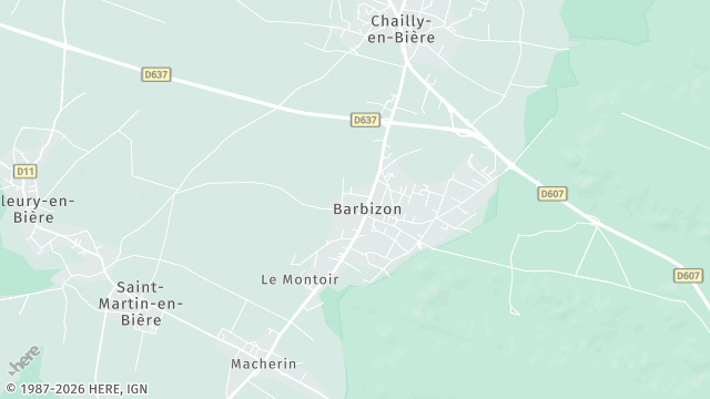 Carte de la zone d'intervention à Barbizon