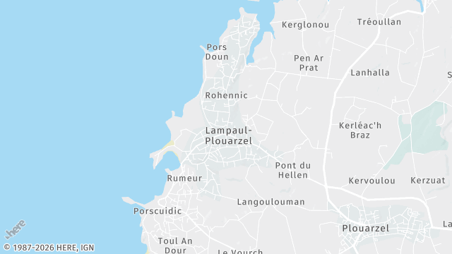 Carte de la zone d'intervention à Lampaul-Plouarzel
