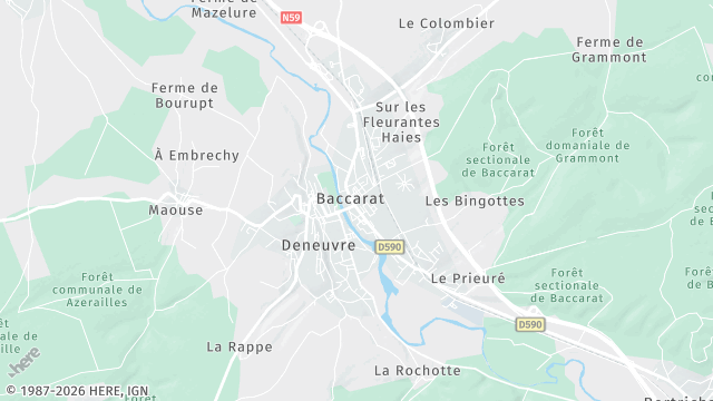 Carte de la zone d'intervention à Baccarat