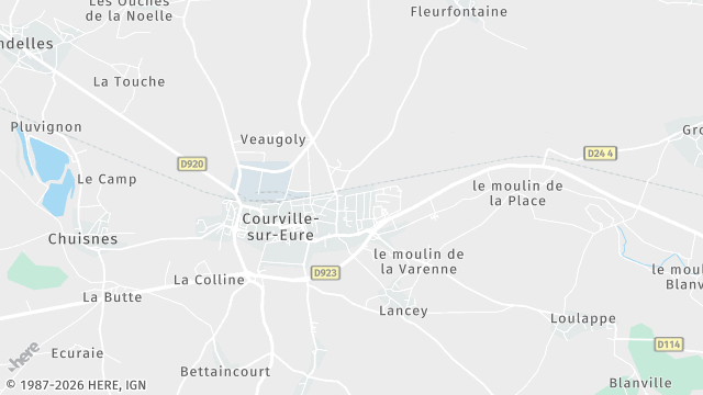 Carte de la zone d'intervention à Courville-sur-Eure