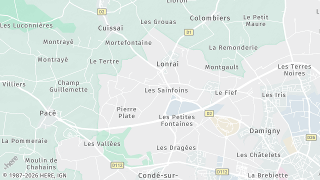 Carte de la zone d'intervention à Lonrai