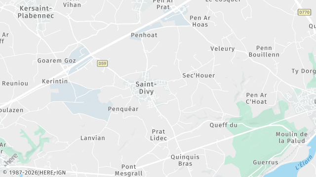 Carte de la zone d'intervention à Saint-Divy
