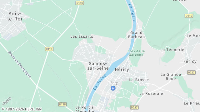 Carte de la zone d'intervention à Samois-sur-Seine