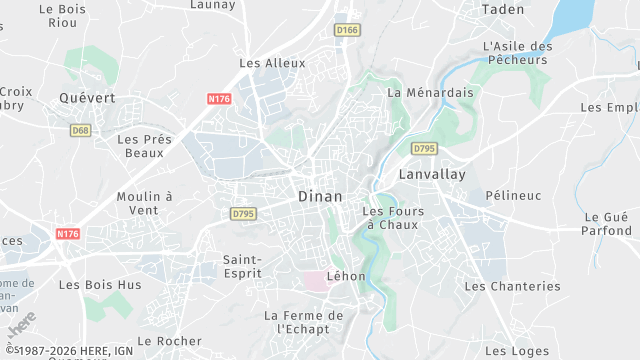 Carte de la zone d'intervention à Dinan