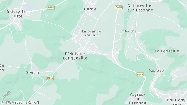 Carte de la zone d'intervention à D'Huison-Longueville