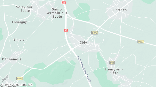Carte de la zone d'intervention à Cély