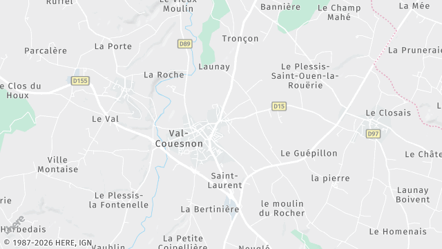Carte de la zone d'intervention à Val-Couesnon