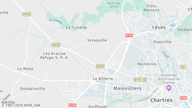 Carte de la zone d'intervention à Mainvilliers