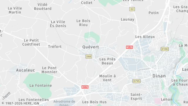 Carte de la zone d'intervention à Quévert