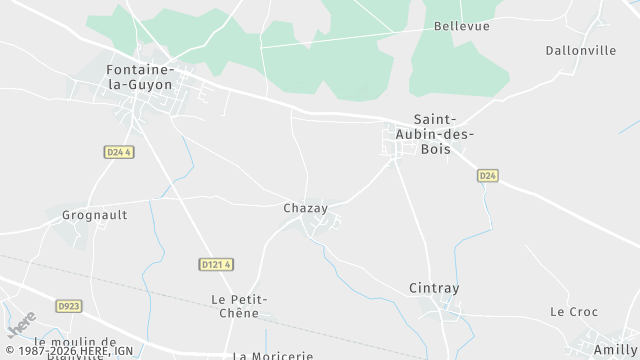 Carte de la zone d'intervention à Saint-Aubin-des-Bois