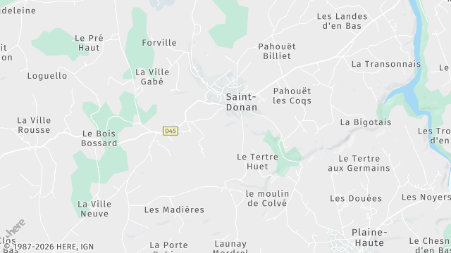 Carte de la zone d'intervention à Saint-Donan