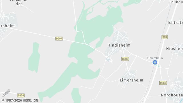 Carte de la zone d'intervention à Hindisheim