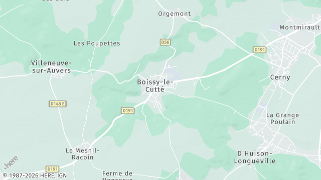 Carte de la zone d'intervention à Boissy-le-Cutté