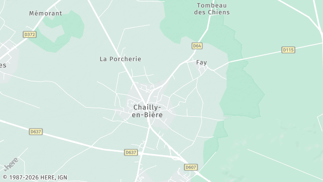 Carte de la zone d'intervention à Chailly-en-Bière