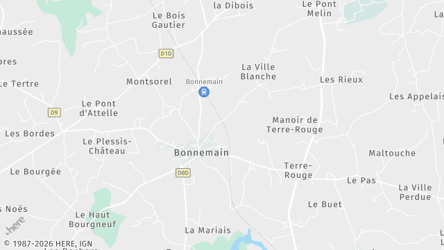 Carte de la zone d'intervention à Bonnemain