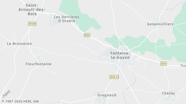 Carte de la zone d'intervention à Fontaine-la-Guyon