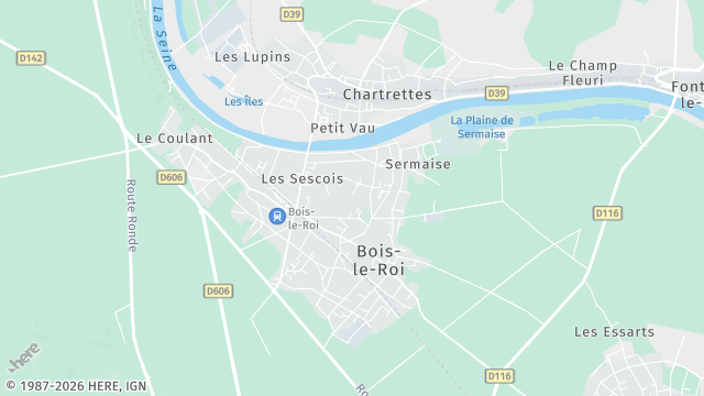 Carte de la zone d'intervention à Bois-le-Roi