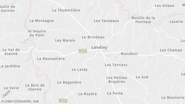Carte de la zone d'intervention à Landivy